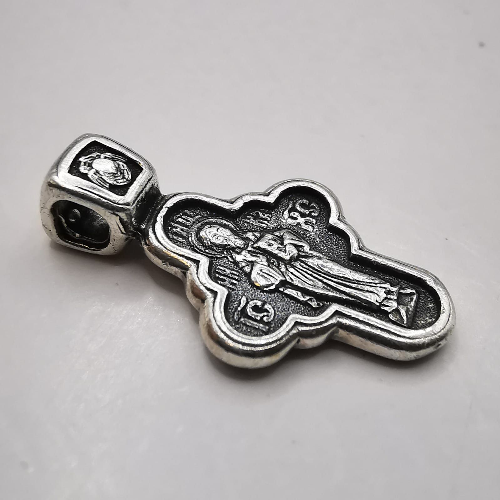 Sterling Silver Vintage Pendant Cross "Jesus, Seven-arrow" 925 silver 1,95g Size ONE SIZE - 4 Thumbnail