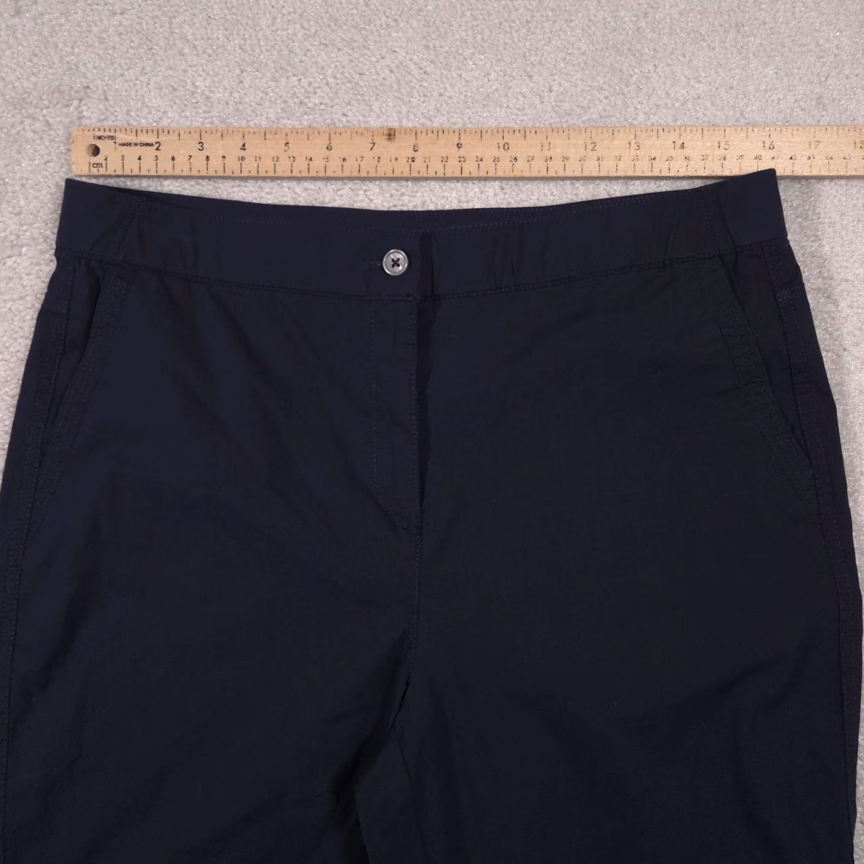 Vintage Chico'S Capri Pants Women 1 Blue Twill Stretch Zip Fly Crop Pockets Casual Size 25" / US 0 / IT 36 - 7 Thumbnail
