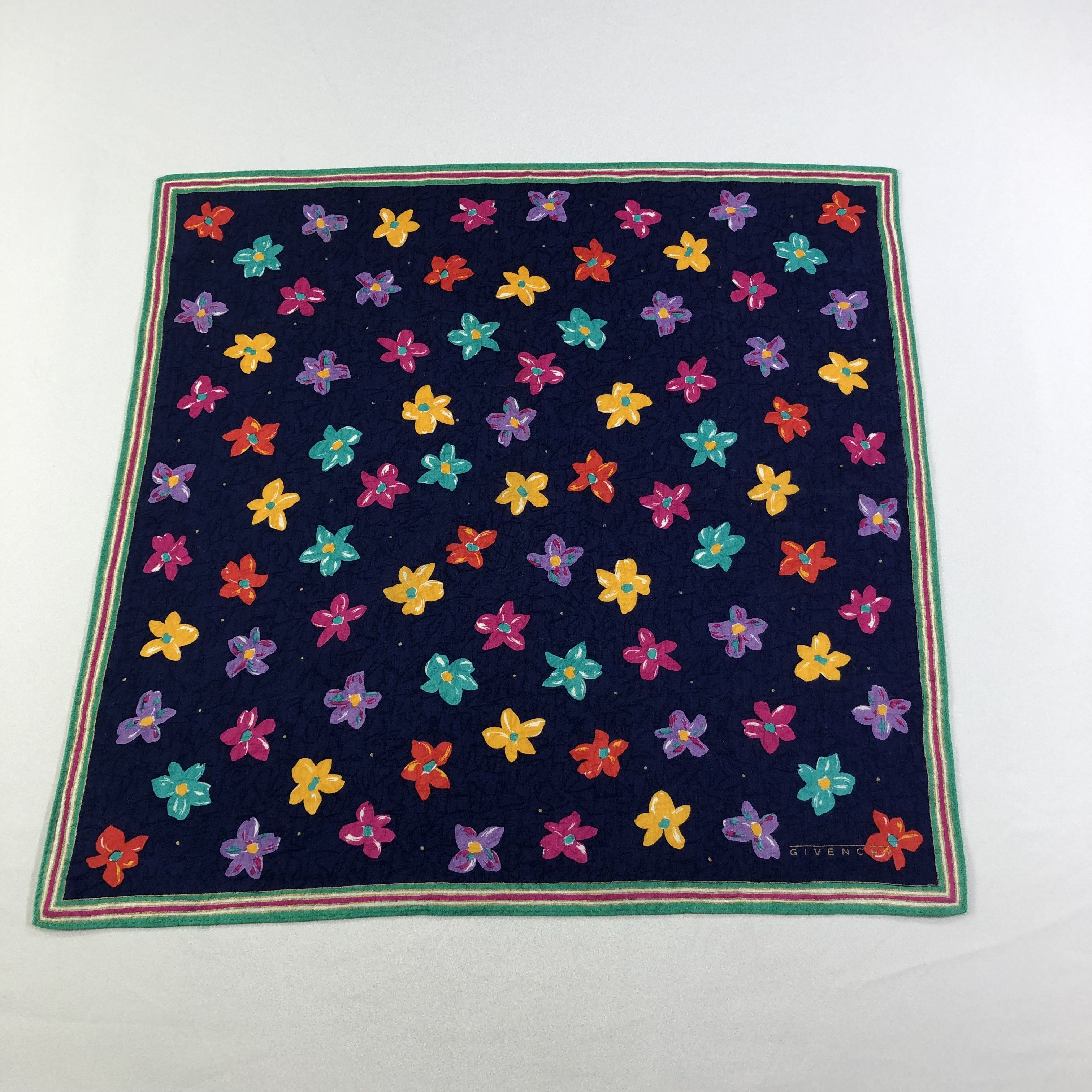 GiVenCHY Floral Handkerchief Neckerchief Bandana H2207