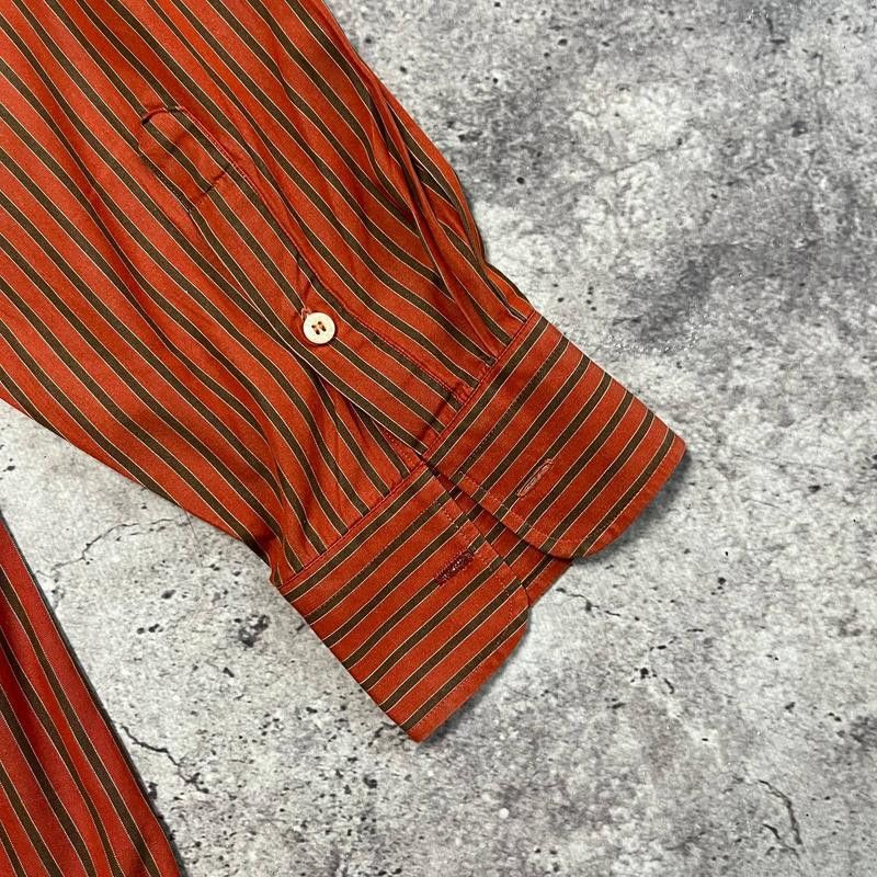 Paul & Shark × Vintage Paul Shark Yachting Striped Terracotta Shirt Size 2XL Size US XXL / EU 58 / 5 - 8 Thumbnail