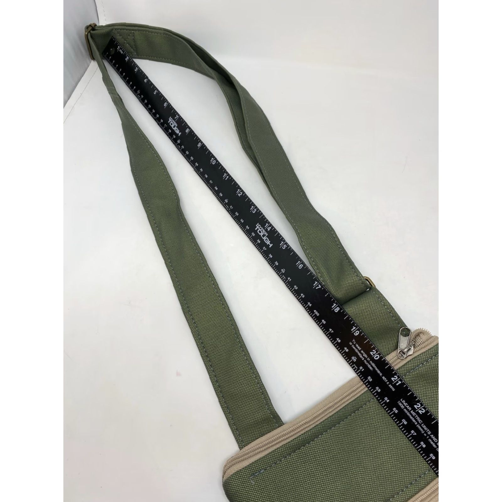 Vintage Echoes In The Attic Crossbody Bag Eco Friendly Seashell Print Canvas Green Purse Small Women Size ONE SIZE - 5 Thumbnail