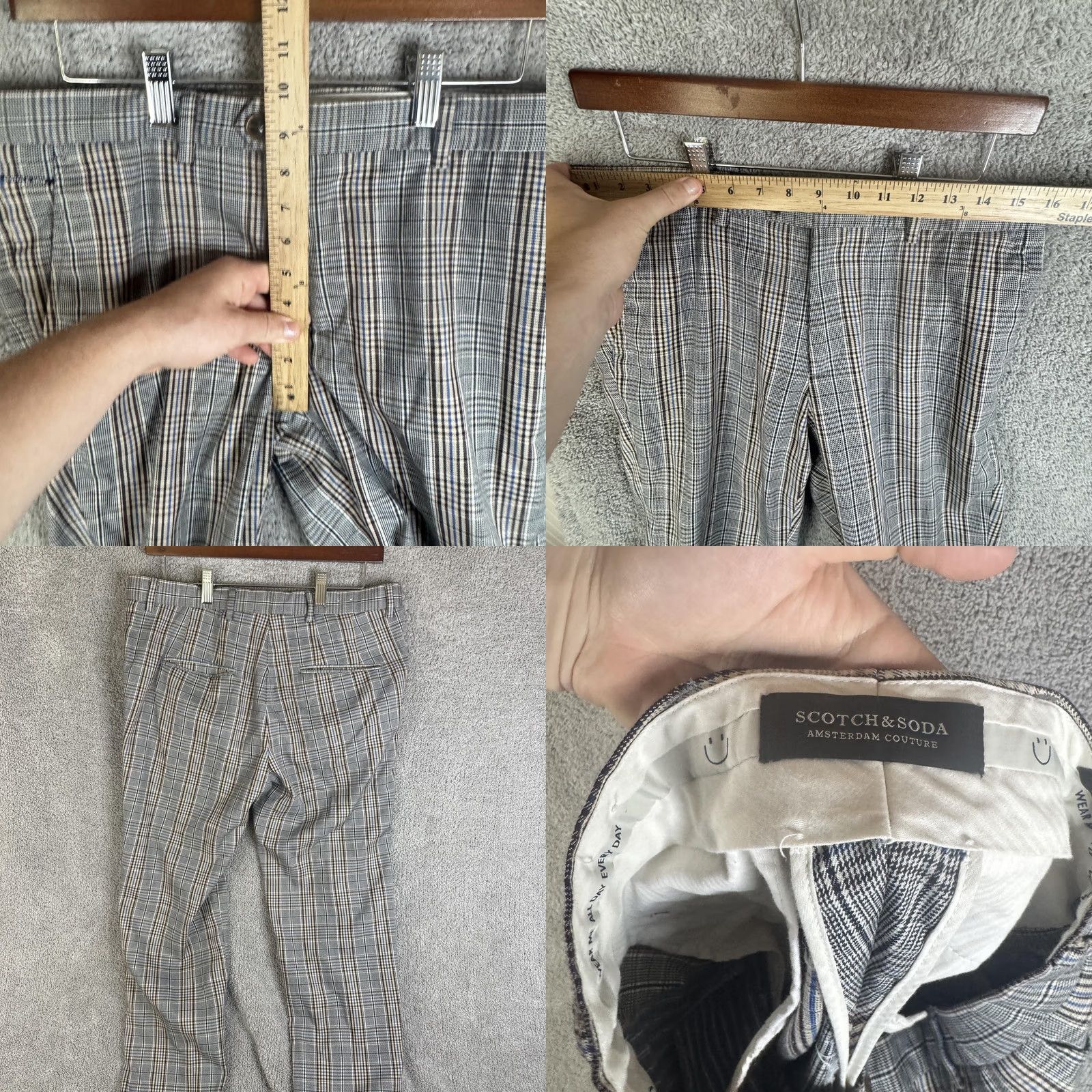Scotch & Soda Scotch & Soda Mens Pants Chino Slim Plaid Gray 30x32 Mott Tweed Stretch S-L Footnote Size US 30 / EU 46 - 8 Thumbnail