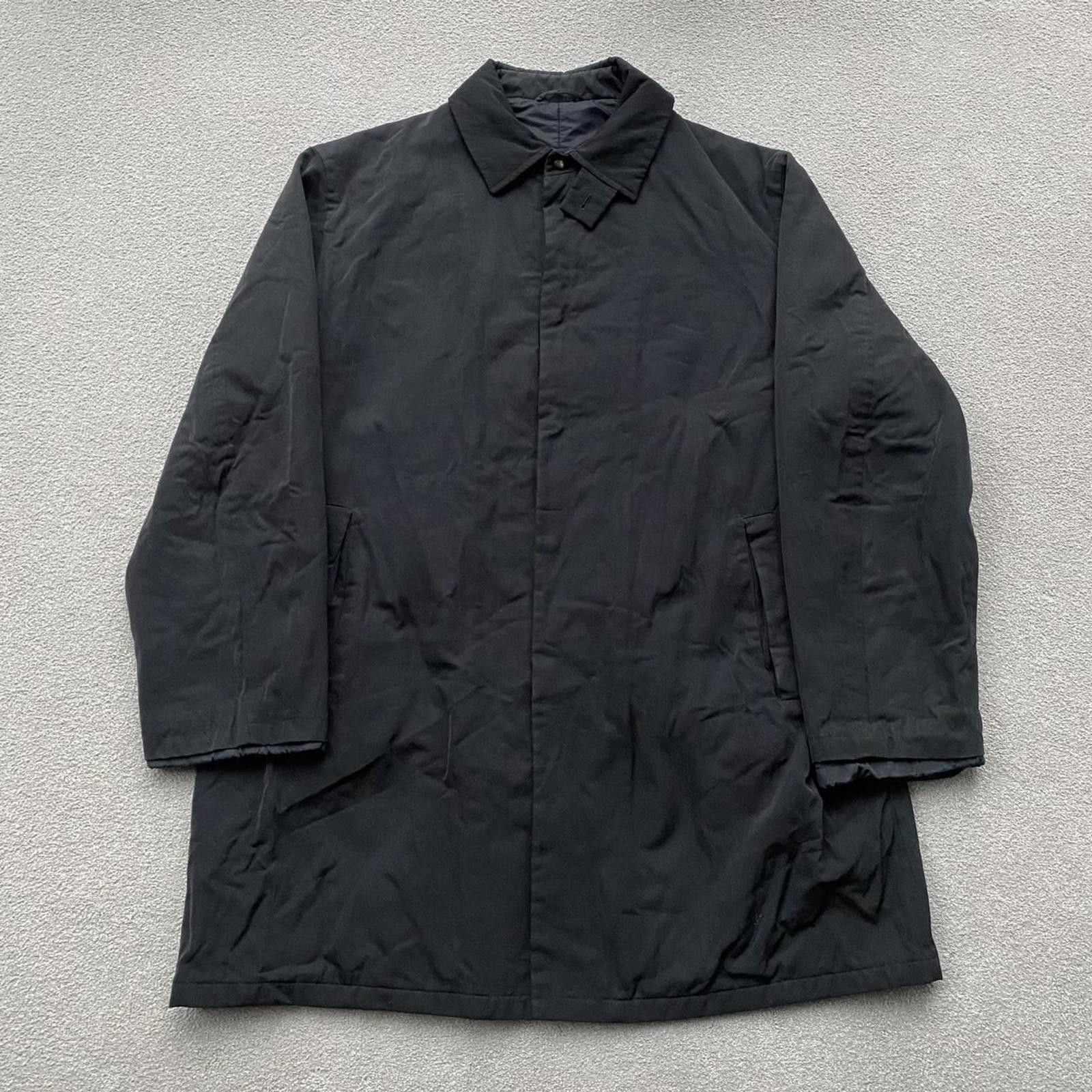 Jil Sander Jil Sanded Virgin Wool Black Trench Coat Overcoat Size US L / EU 52-54 / 3 - 1 Thumbnail