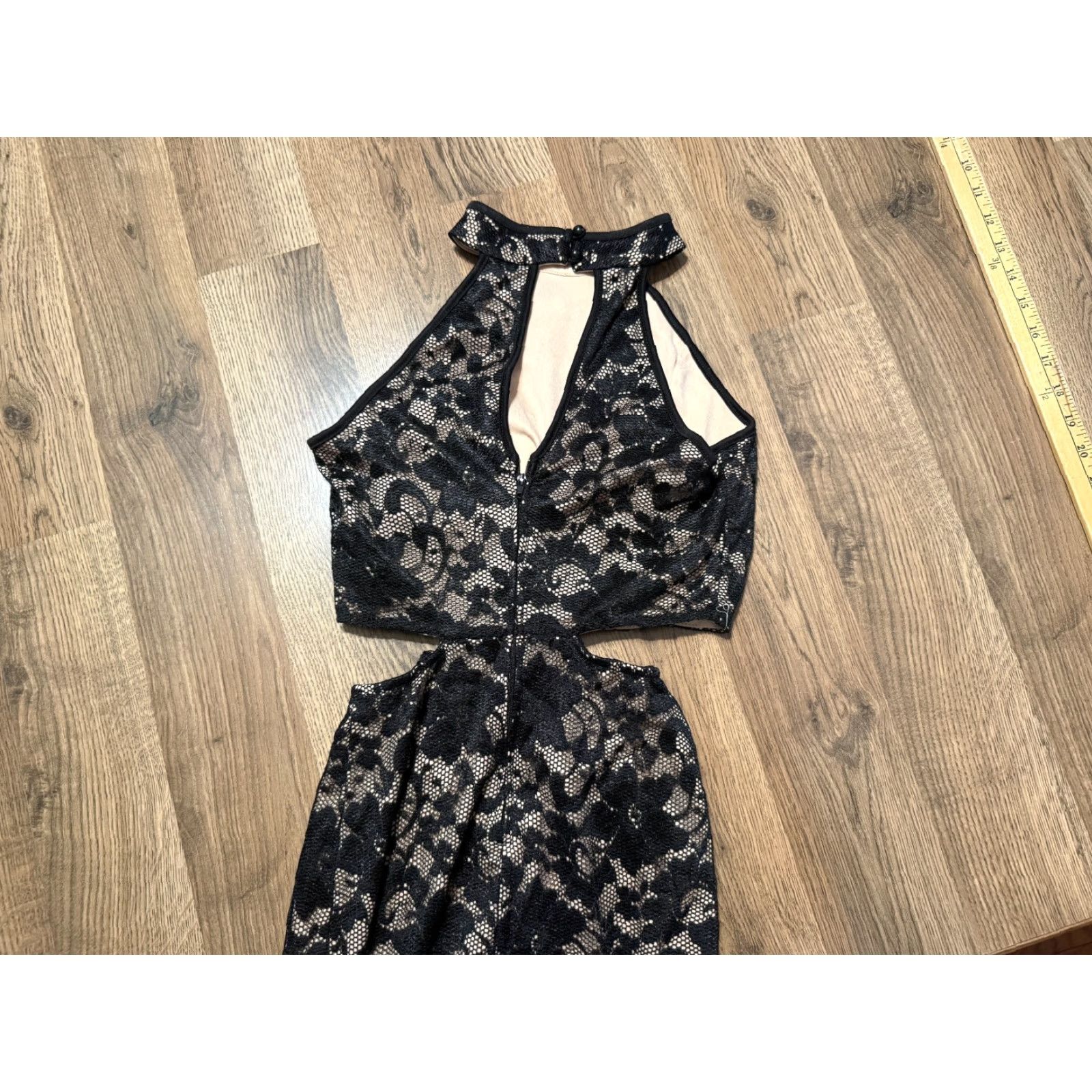 mademoiselle lace cocktail dress reviews Francoise Black Cowl Neck Backless Maxi Dress With Lace Insert – Club L  London main image 0