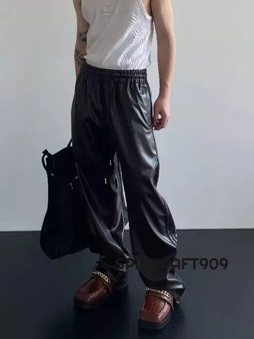 VIBE Track Faux Leather Pants Size US 30 / EU 46 - 7 Thumbnail