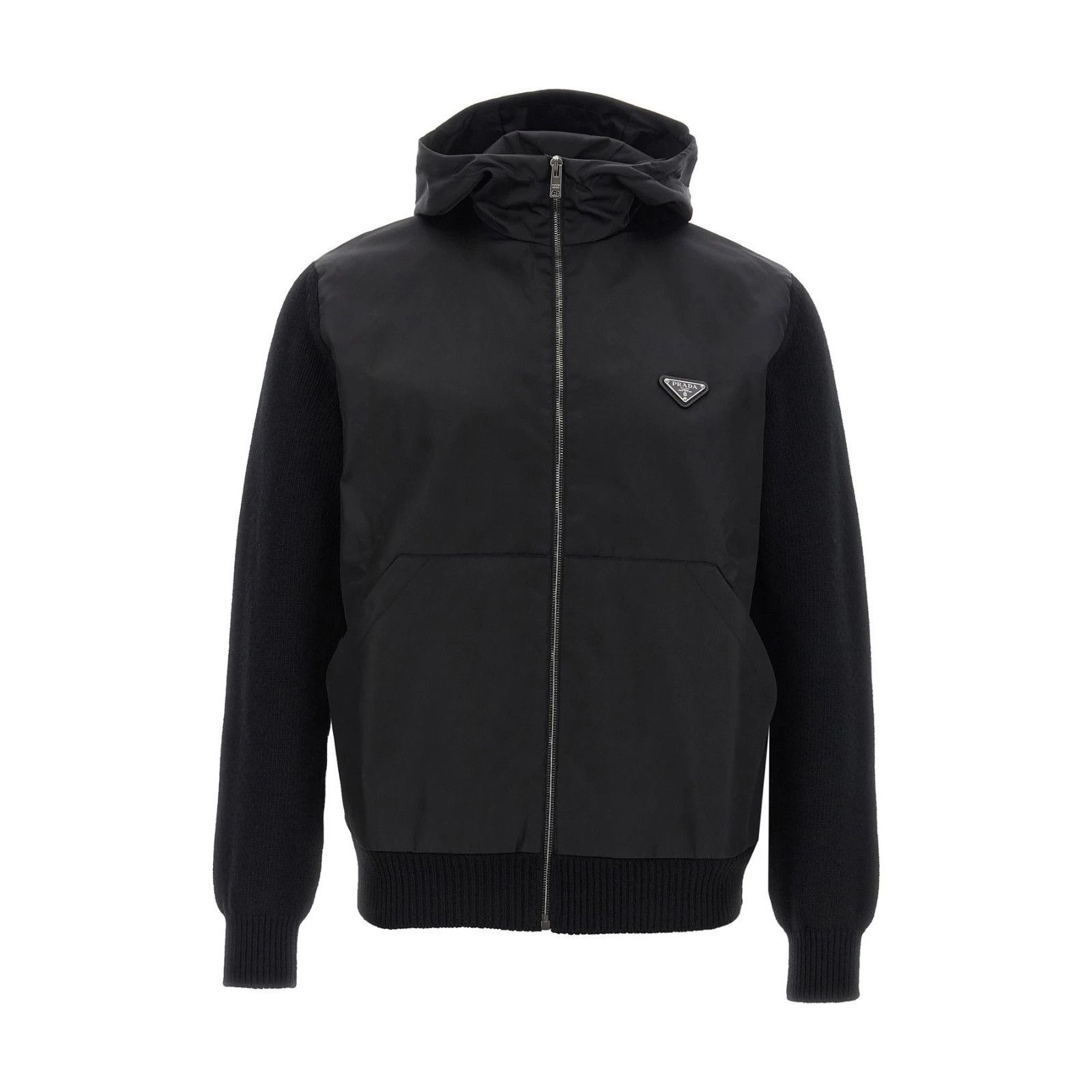 Prada PRADA Bimaterial Black Cardigan New & Authentic (Men's size: Size US L / EU 52-54 / 3 - 1 Thumbnail