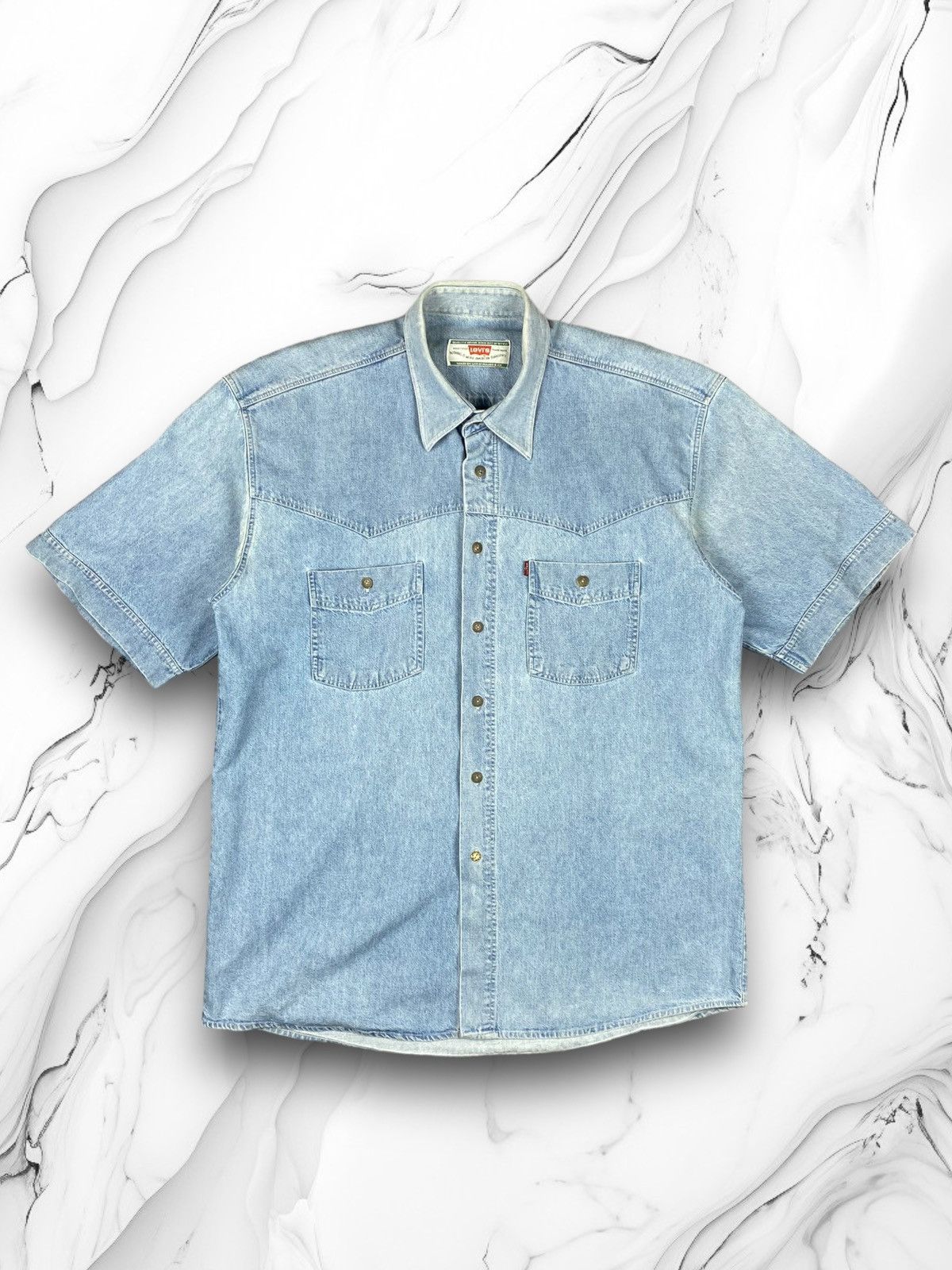 Levi's × Levi's Vintage Clothing × Vintage Vintage Levis Button Up Denim Shirt 90s y2k Size US XL / EU 56 / 4 - 1 Thumbnail