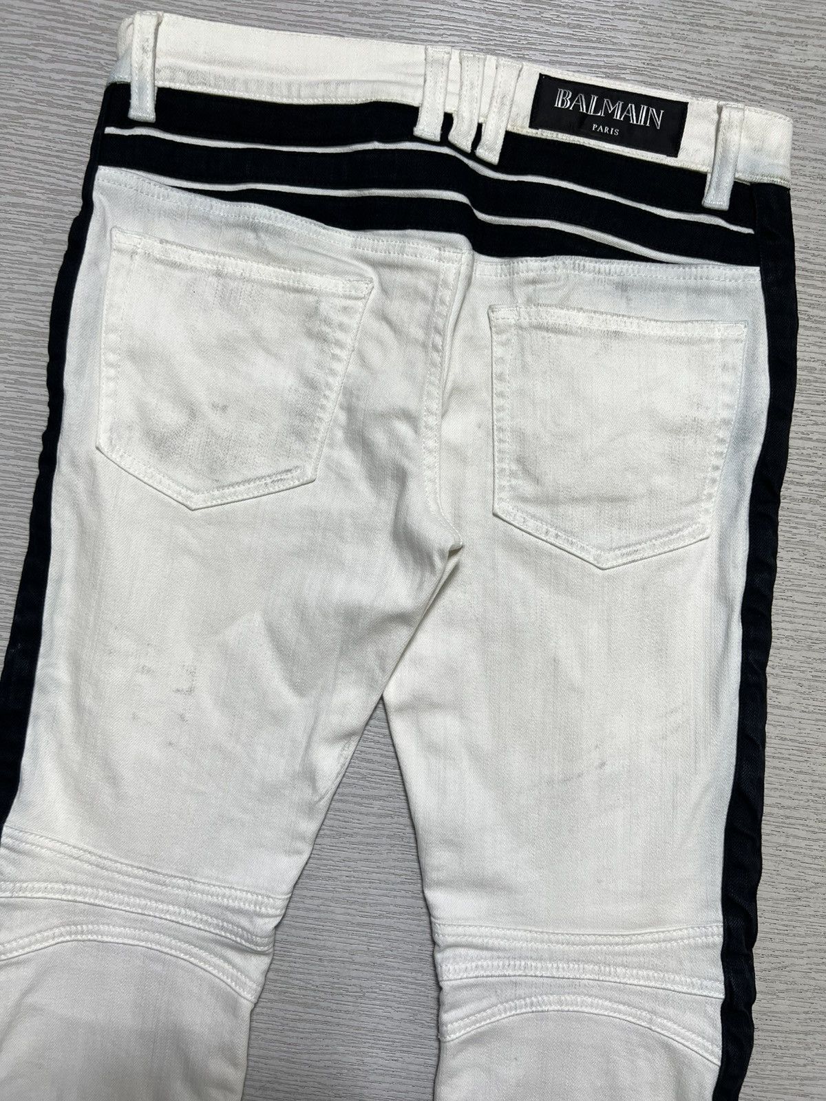 Balmain Balmain - S/S 15’ - White/Black Biker Jeans Size US 29 - 9 Thumbnail