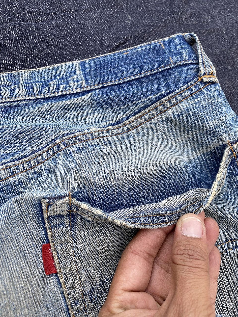 Levi's Vintage 70s Levis 501 Redline #6 Selvedge Jeans Single Size US 32 / EU 48 - 10 Thumbnail