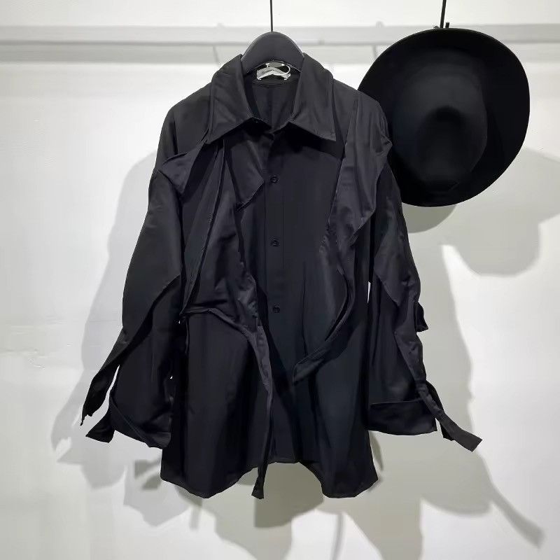 Designer Casual Designer Patchwork Black Long Sleeve Shirt Size US M / EU 48-50 / 2 - 5 Thumbnail