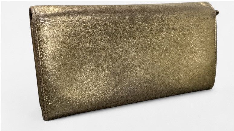 Yves Saint Laurent Yves Saint Laurent Metallic Gold Leather Wallet Size ONE SIZE - 3 Thumbnail