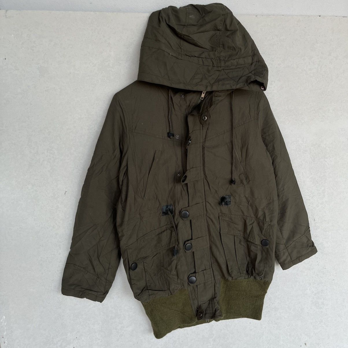 Other Vintage Scalzi Khaki Green Hooded Puffer Jacket Size M Size M / US 6-8 / IT 42-44 - 3 Thumbnail