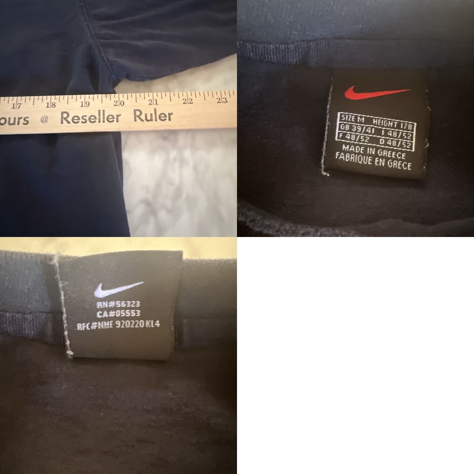 Nike VINTAGE Nike Swoosh Black Label T Shirt L Navy Blue Made In Greece Embroidery Size US L / EU 52-54 / 3 - 8 Thumbnail