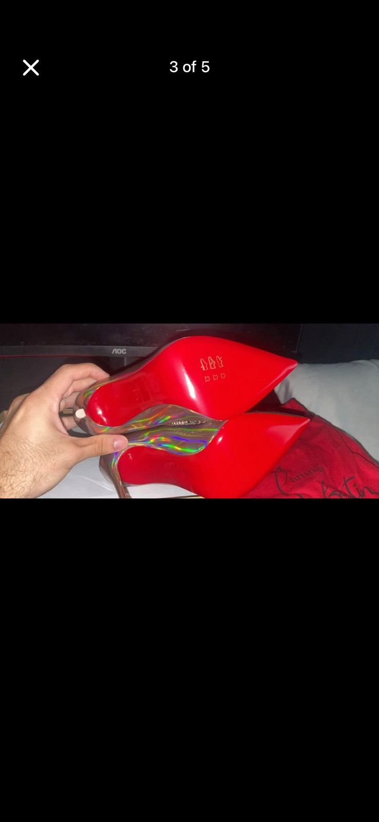 Christian Louboutin Christian Louboutin holographic / embellished pumps Size US 6.5 / IT 36.5 - 2 Thumbnail