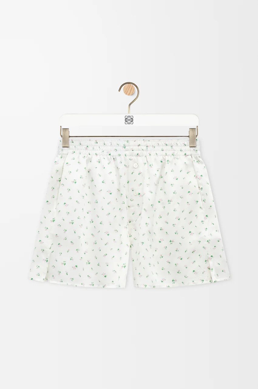 Loewe o1loc1c0525 Shorts In Silk in White/Green Size 30" / US 8 / IT 44 - 1 Thumbnail