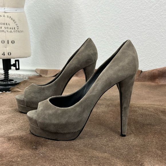Pierre Hardy Pierre Hardy Peep Toe Suede Platform Heels Size US 7.5 / IT 37.5 - 1 Thumbnail