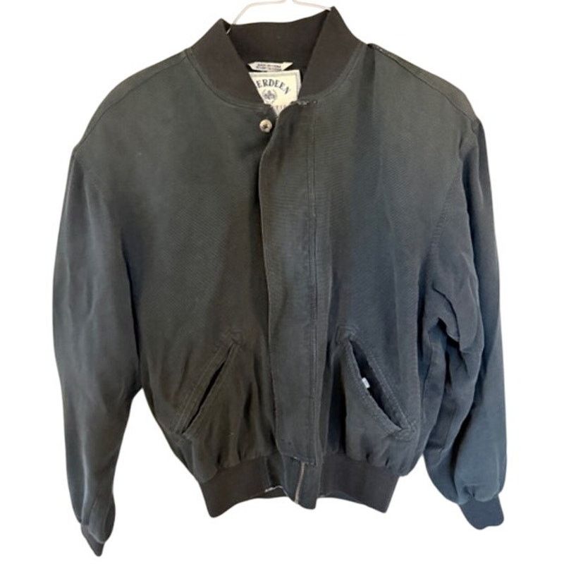 Other Aberdeen Collection Waffle Knit Zip Jacket Black L 1990s Size US L / EU 52-54 / 3 - 2 Thumbnail