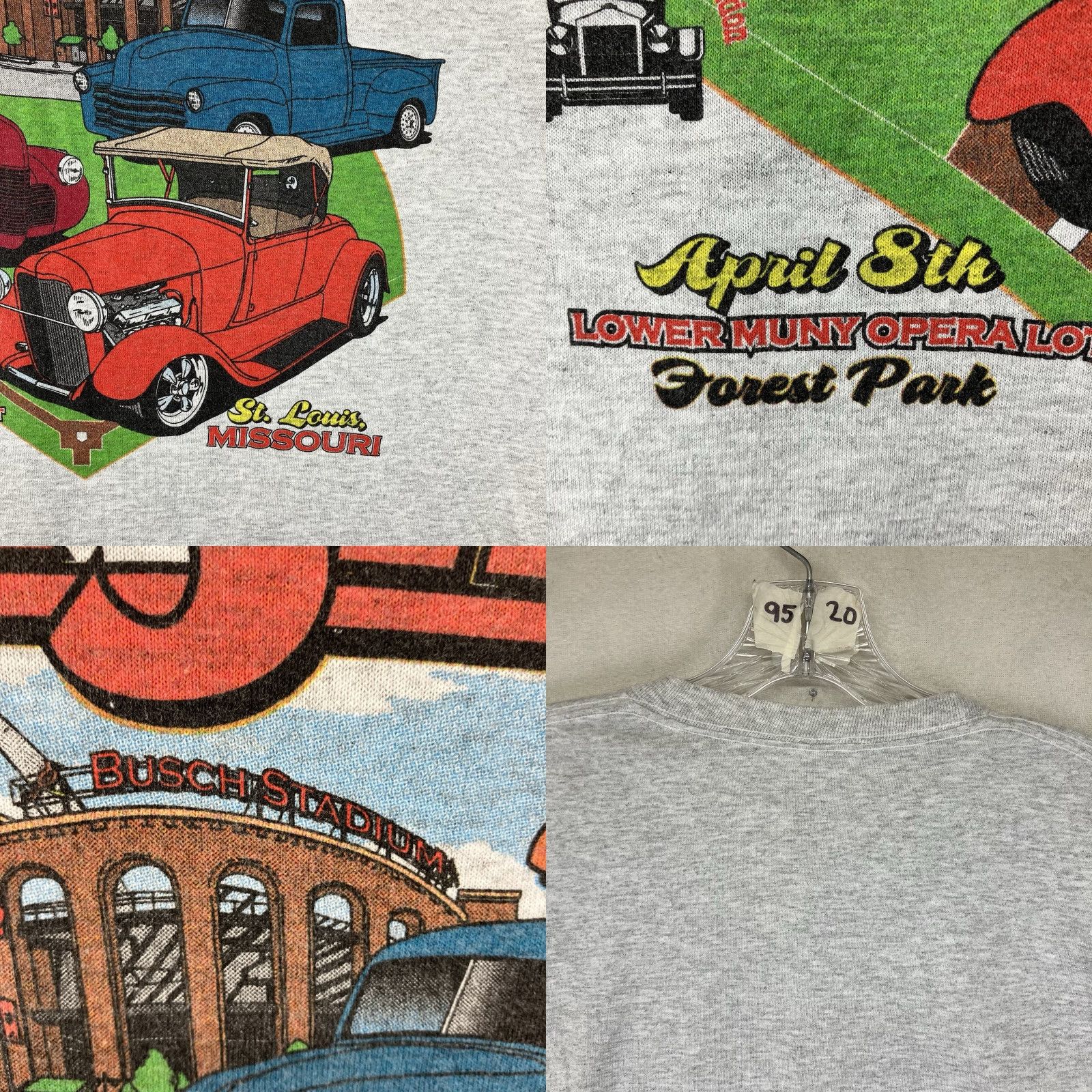 Jerzees VINTAGE Mens T-Shirt Street Rod Logo 2007 St. Louis Short Sleeve Crew Neck Gray L JERZEES Regular Mens Size US L / EU 52-54 / 3 - 8 Thumbnail