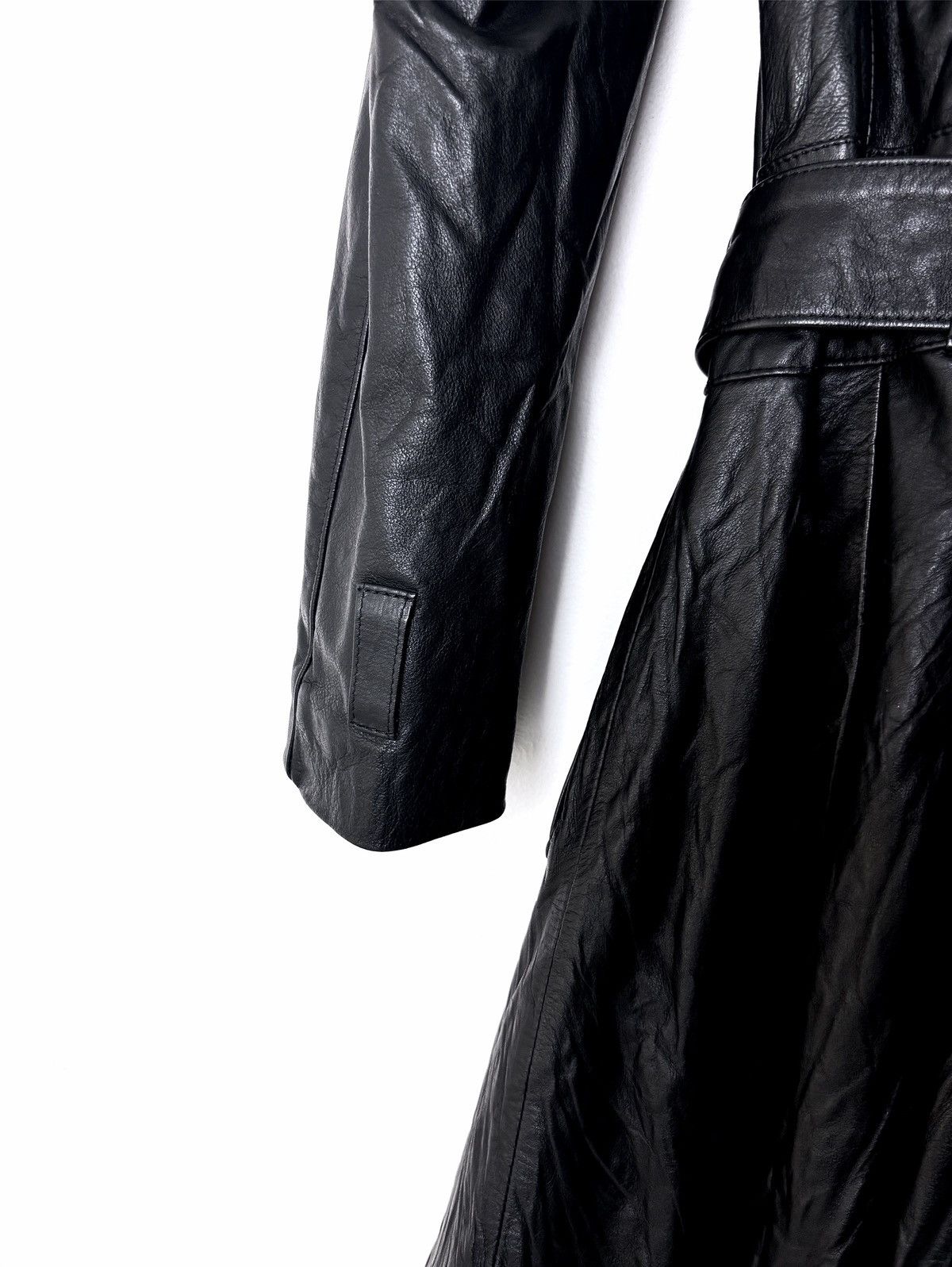 Genuine Leather PRUNE Gothic Vampire Leather Trench Coat Size L / US 10 / IT 46 - 10 Thumbnail