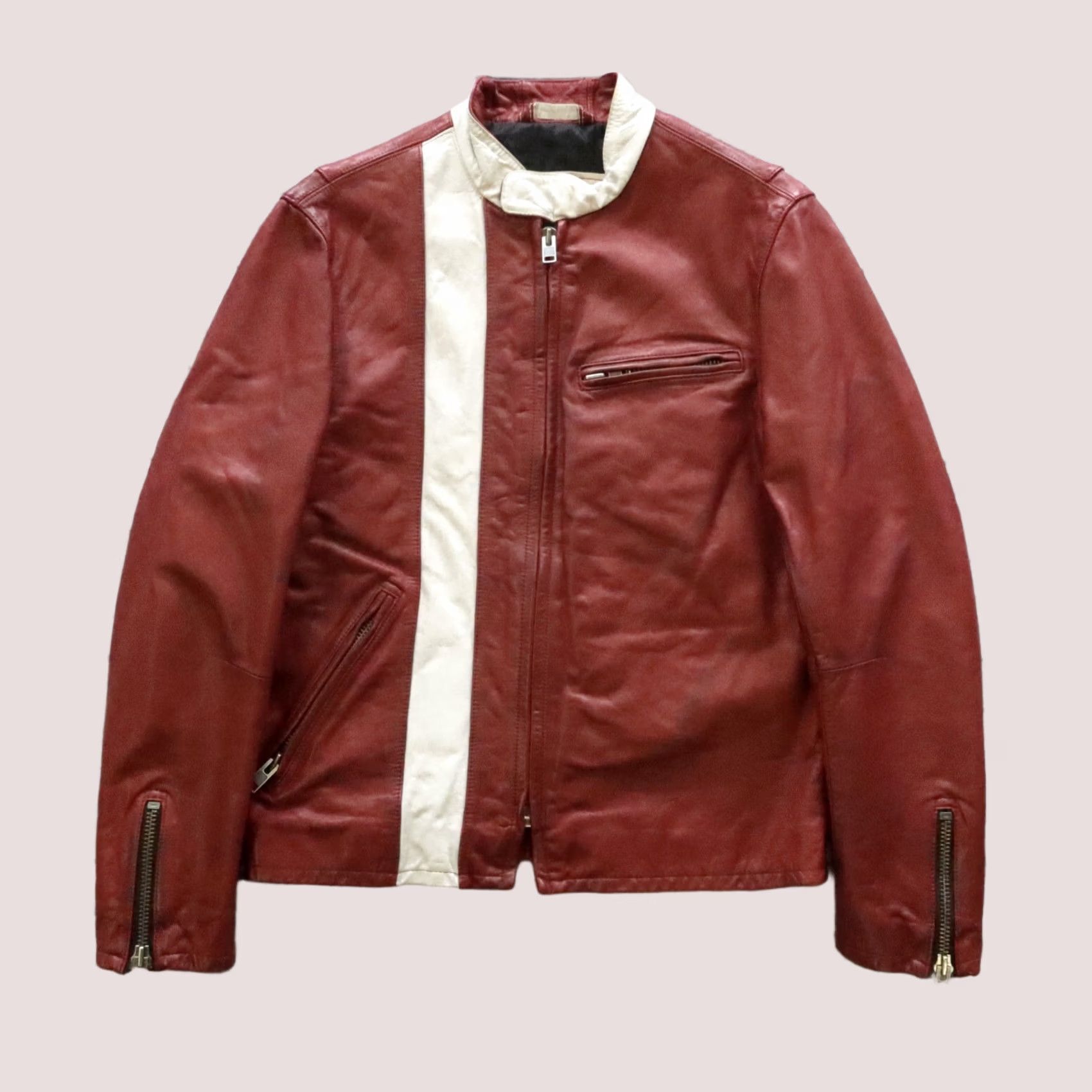 Gap Vintage Gap Jacket Size M RED Leather Cafe Racer Motorcycle Size US M / EU 48-50 / 2 - 1 Thumbnail