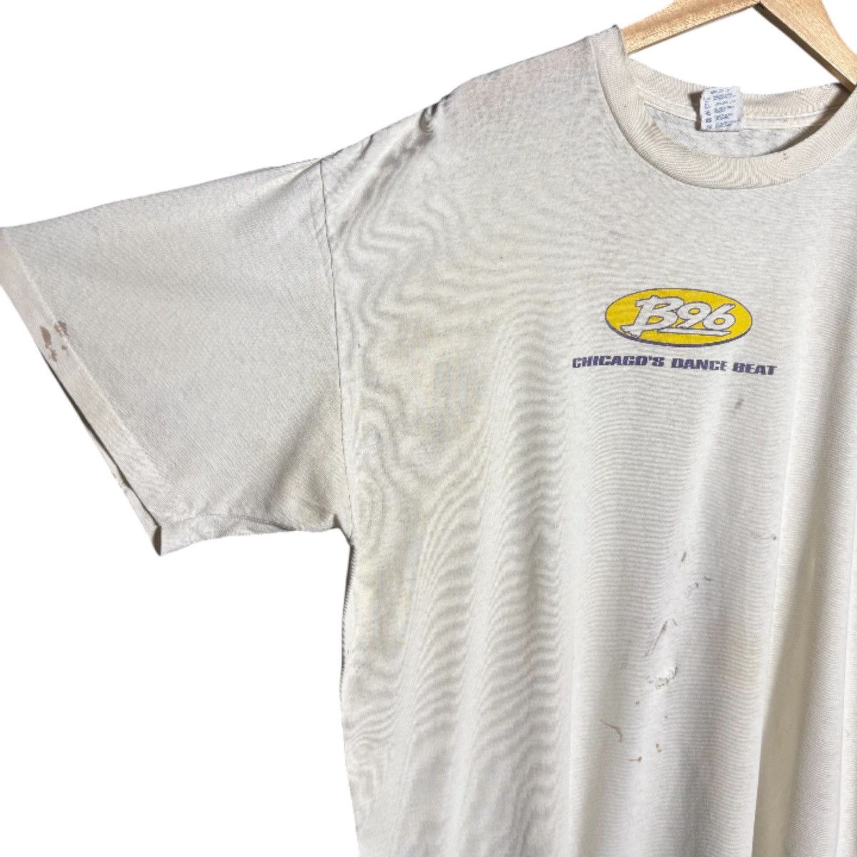 Band Tees Vintage 90s B96 Chicago Music Eddie Jobo Distressed T-Shirt Size US XL / EU 56 / 4 - 7 Thumbnail