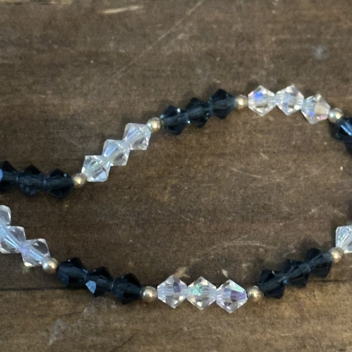 Vintage Vintage 1/20 14KGF AB and smokey crystal bead bracelet Size ONE SIZE - 3 Thumbnail
