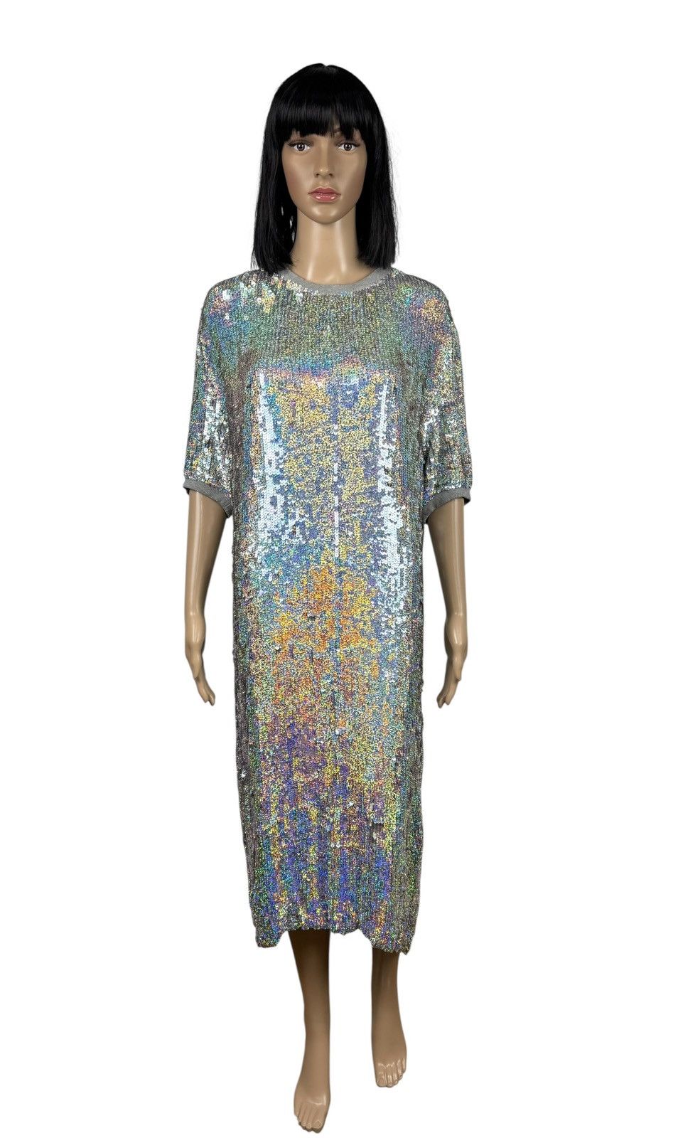 FILLES A PAPA Filles a Papa Sequins Sweat Dress Viscose Gray size 3 Size L / US 10 / IT 46 - 1 Thumbnail