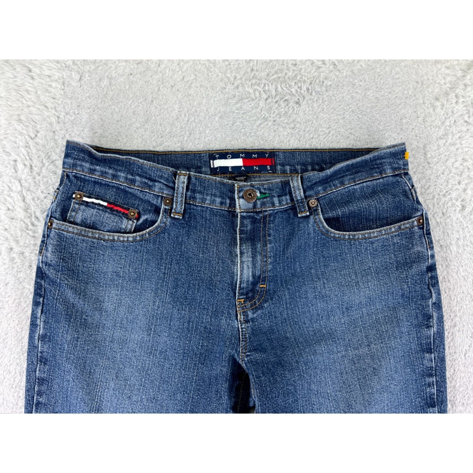 Tommy Hilfiger Tommy Hilfiger Pants Womens 11 Blue Denim Jeans Straight Mid Rise Cotton Blend Size 32" / US 10 / IT 46 - 7 Thumbnail