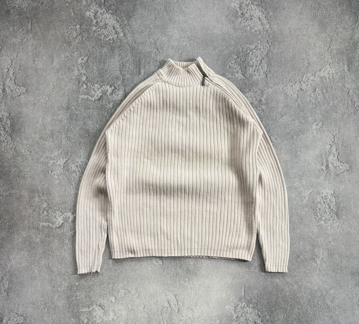 Le Grande Bleu (L.G.B.) Retro M 1/4 zip stripes sweater knitwear jumper pullover Y2K Size US M / EU 48-50 / 2 - 7 Thumbnail