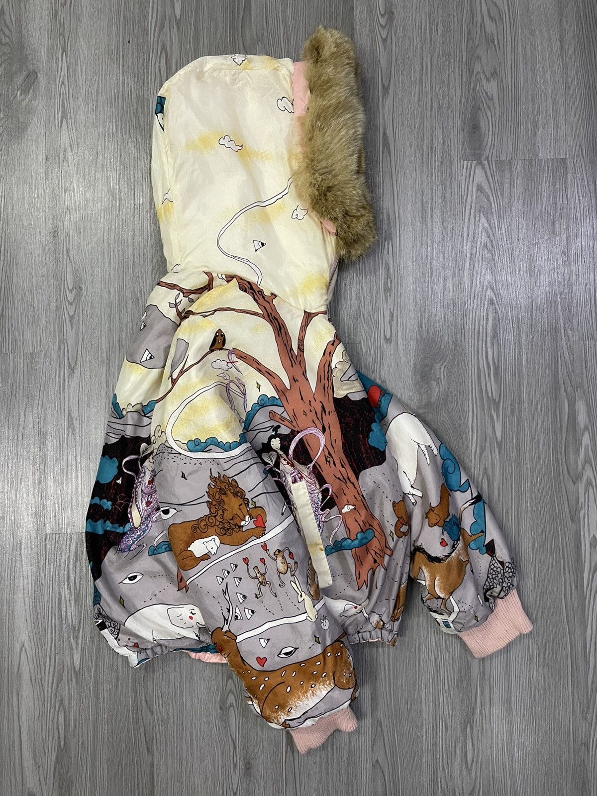 Tsumori Chisato Issey Miyake Silk Reversible Padded Fur Hoodies Puffy Jacket Size S / US 4 / IT 40 - 4 Thumbnail