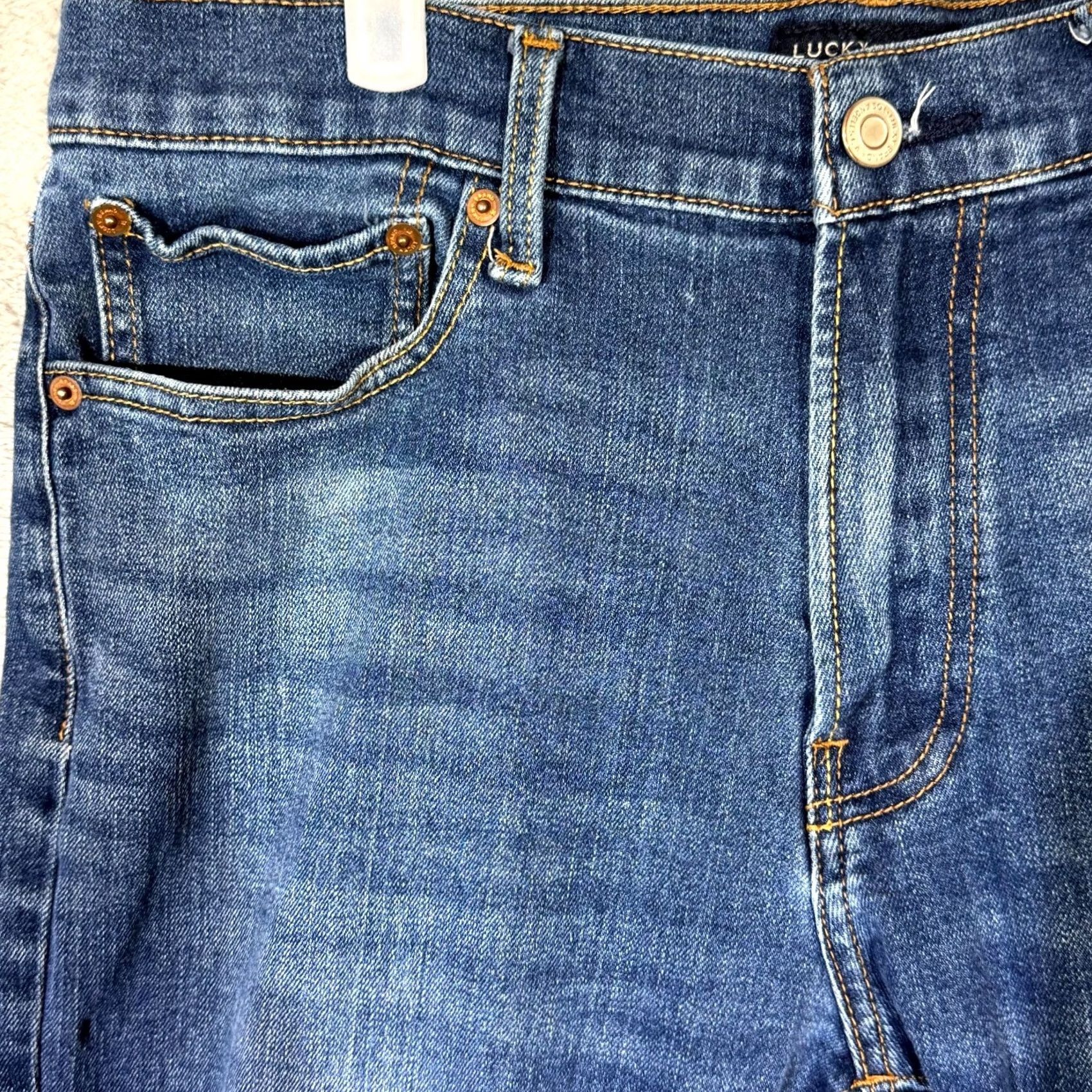 Lucky Brand Lucky Brand 410 Athletic Slim Jeans Men’s 32 x 30 Blue Denim Straight Mid-Rise 5-Pocket Button Zip Vintage No N/A Size US 32 / EU 48 - 3 Thumbnail