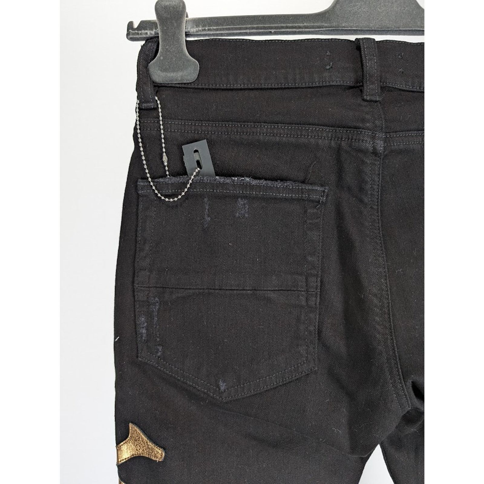 Amiri o1rshd1 Bones Jeans in Black/Gold Size US 33 - 16 Thumbnail