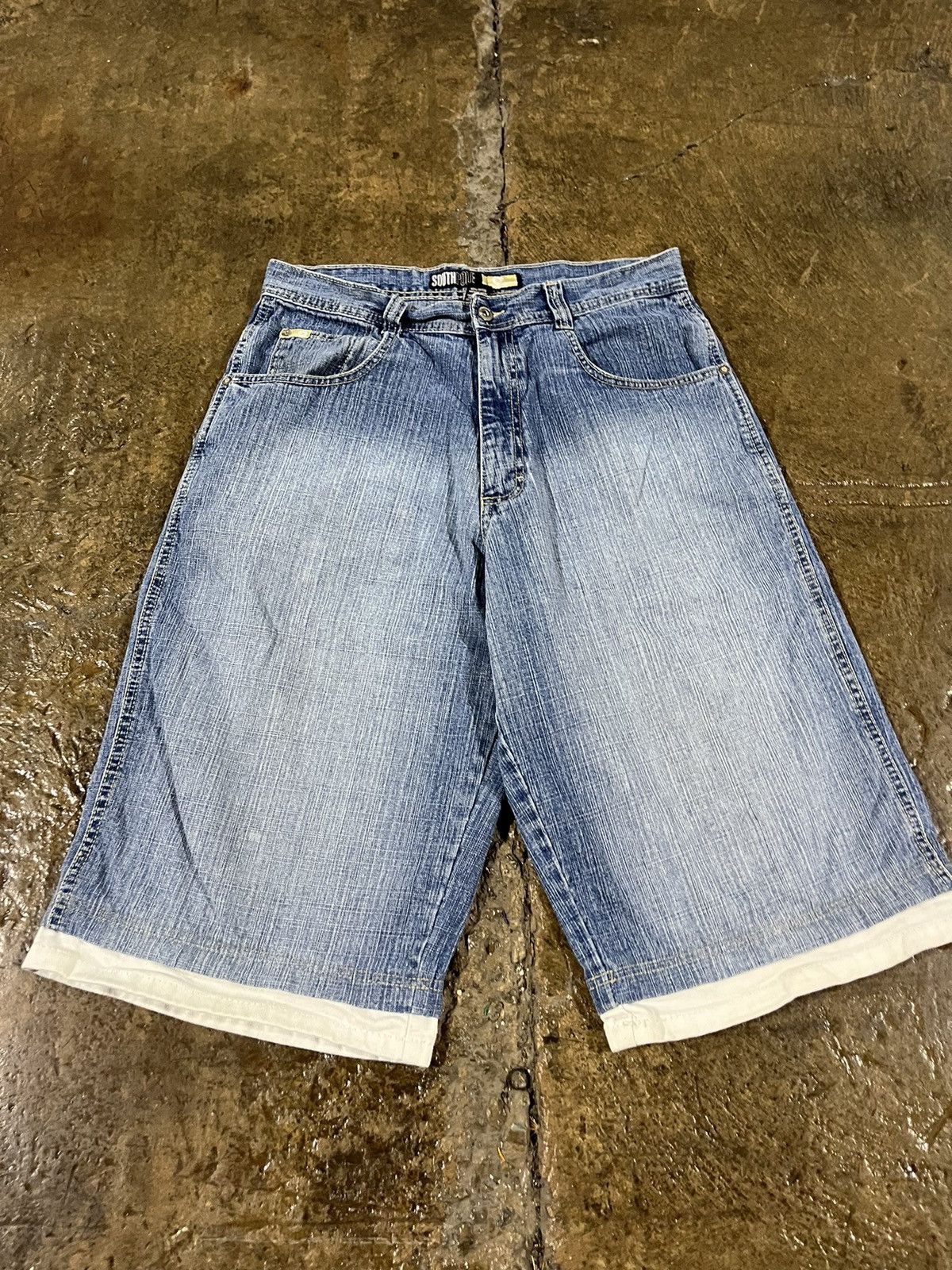 JNCO × Southpole × Vintage Crazy Y2K Southpole Baggy Jorts Faded Grunge Skater Shorts Size US 34 / EU 50 - 5 Thumbnail