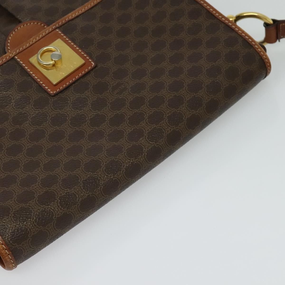 Celine CELINE Macadam Canvas Shoulder Bag Pvc Leather Brown Gold Size ONE SIZE - 6 Thumbnail