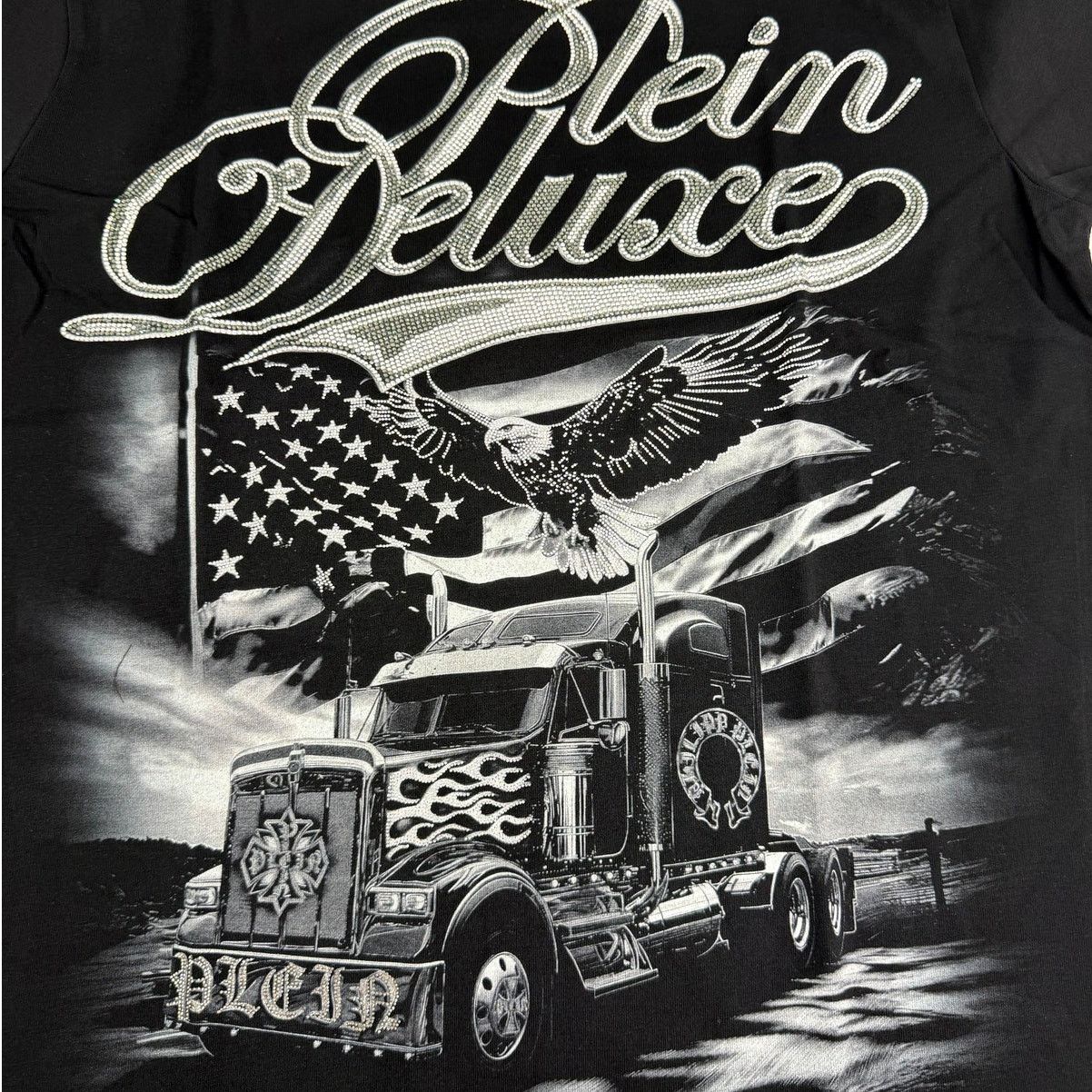 Philipp Plein Philipp Plein Black Plein Truck Stones Round Neck T-Shirt M Size US M / EU 48-50 / 2 - 9 Thumbnail