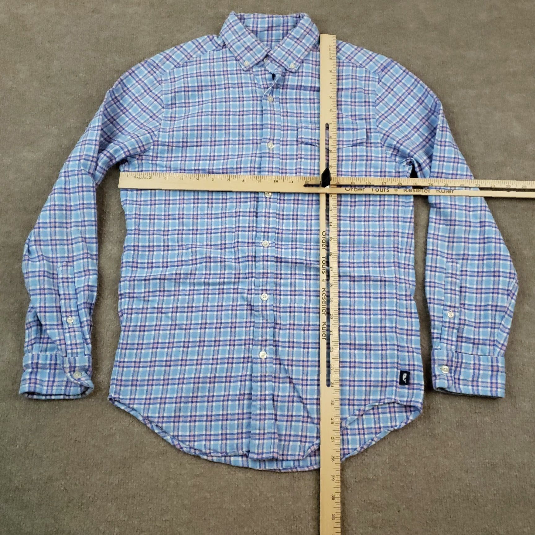Vineyard Vines Vineyard Vines Mens Blue Pink Plaid Long Sleeve Stretch Button Up Shirt XS Size US XS / EU 42 / 0 - 2 Thumbnail