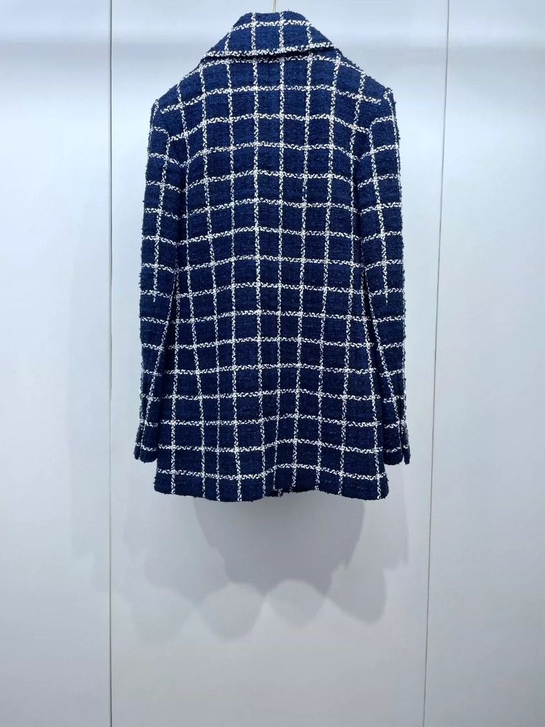 Chanel Chanel 24P blue and white plaid suit collar jacket Size XS / US 0-2 / IT 36-38 - 2 Thumbnail