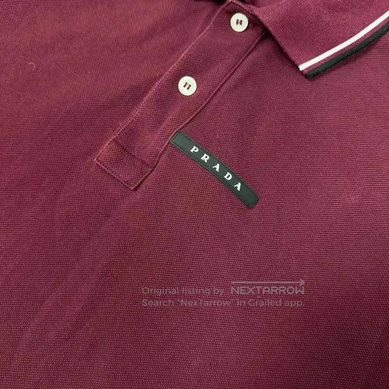Prada Prada Red Cotton Men's Polo Shirt. Size US L / EU 52-54 / 3 - 3 Thumbnail
