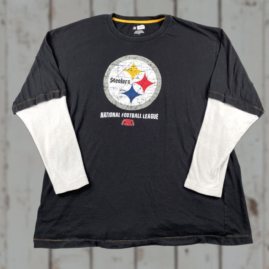 NFL NFL Team Apparel Pittsburgh Steelers NFL Football Black Long Sleeve Shirt 2XL Size US XXL / EU 58 / 5 - 1 Thumbnail