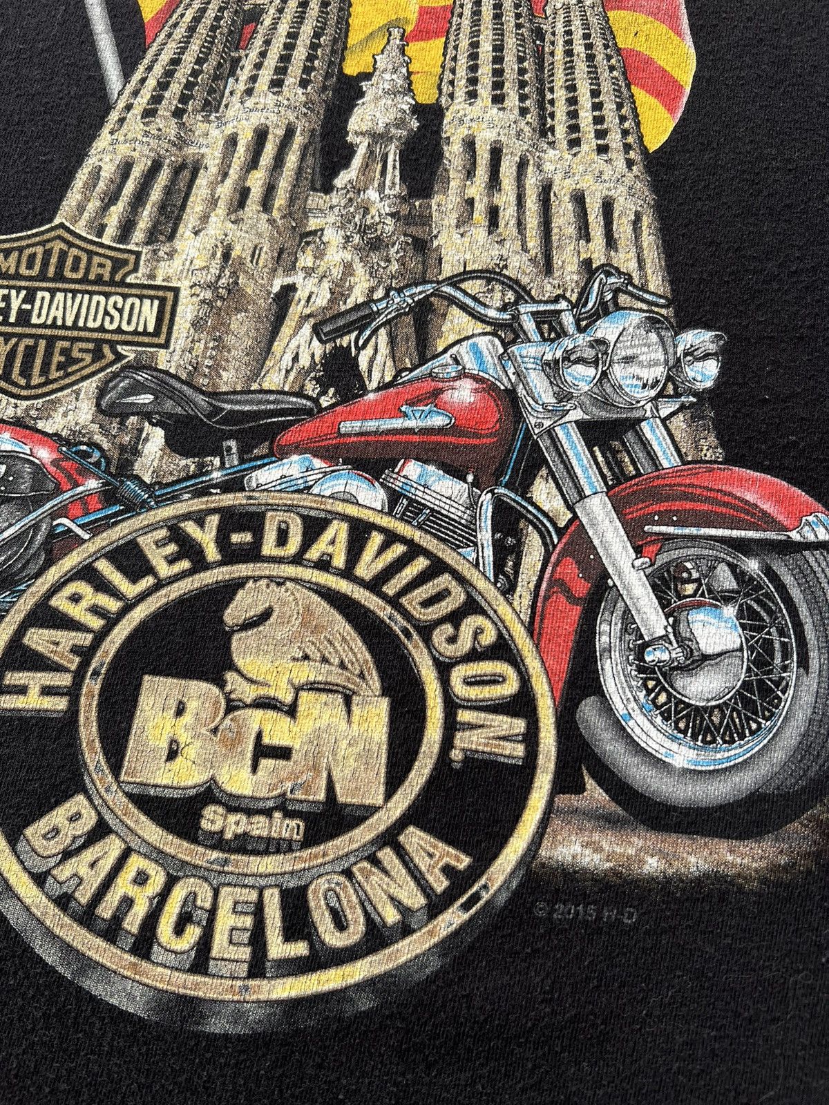 Harley Davidson Vintage 2018 Harley Davidson Skull Barcelona Spain T-shirt Size US XXL / EU 58 / 5 - 14 Thumbnail