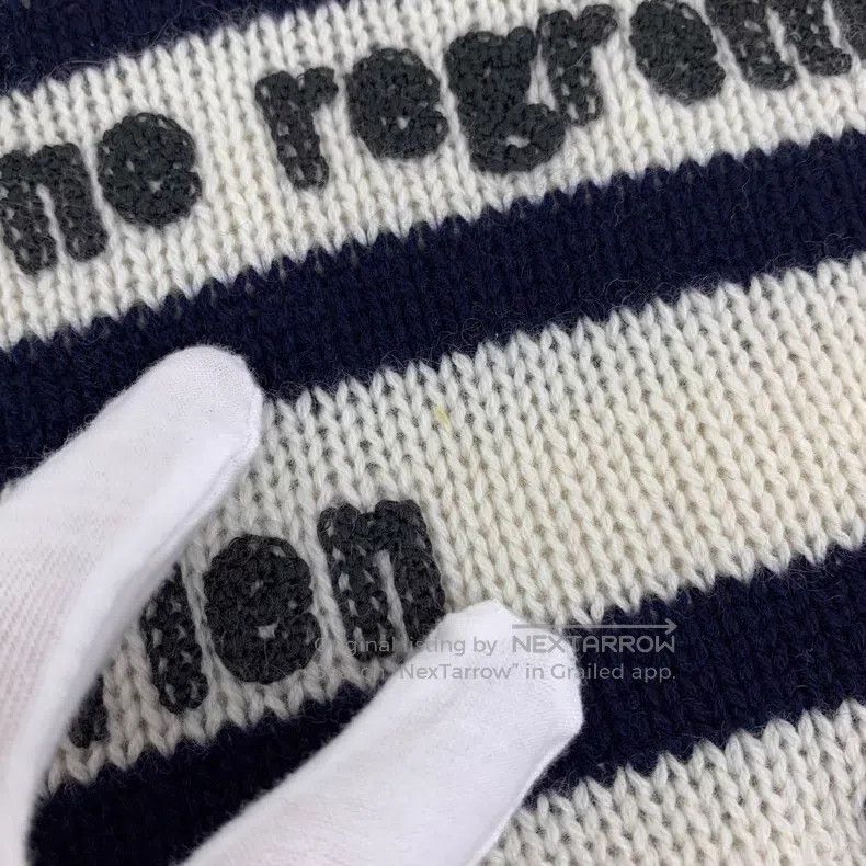 Dior Dior Colour-blocked striped letter cashmere round-neck lon Size S / US 4 / IT 40 - 8 Thumbnail
