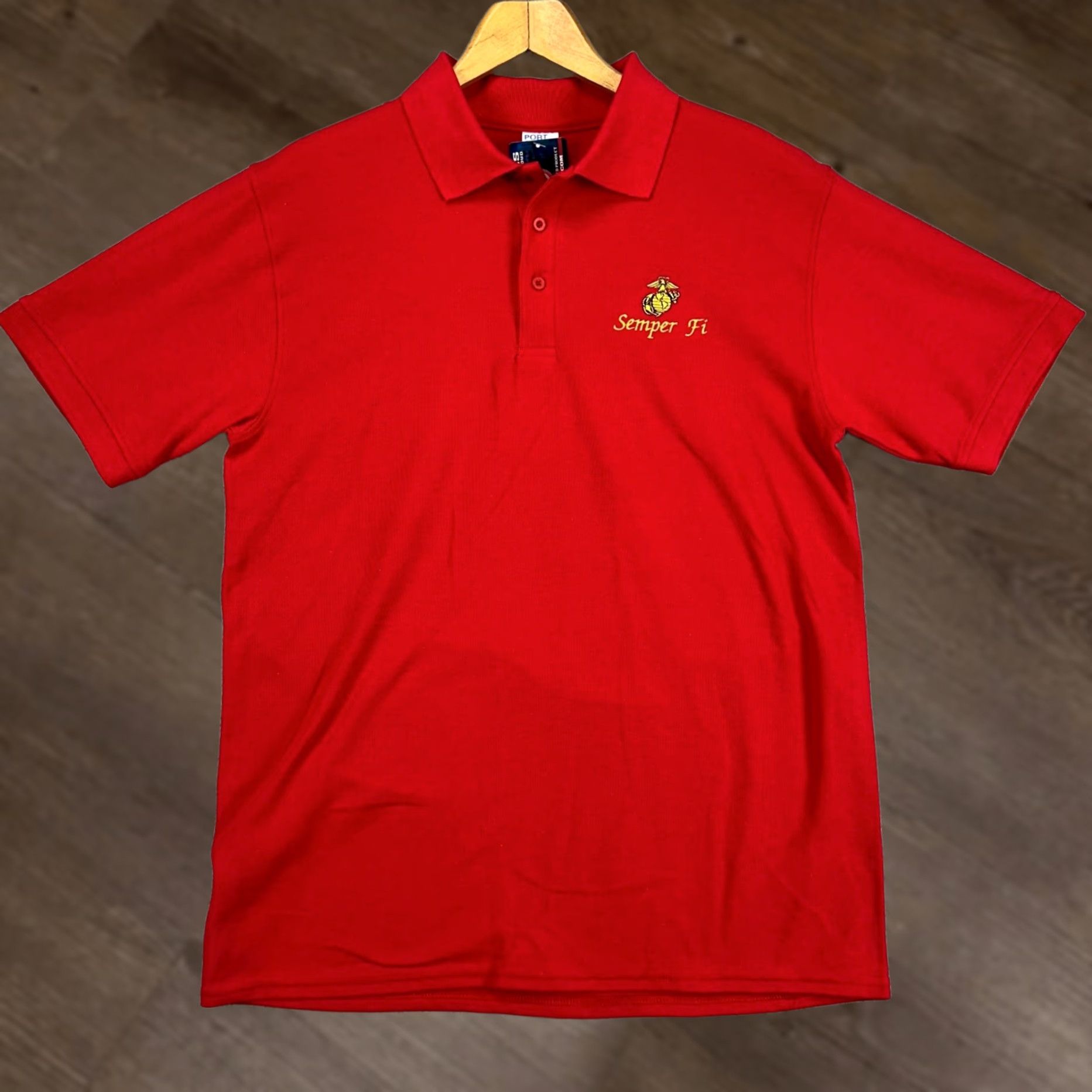 Port & Company Marines Port & Company Polo Shirt Mens Large Red Short Sleeve Casual Golf Rugby NEW Size US L / EU 52-54 / 3 - 1 Thumbnail
