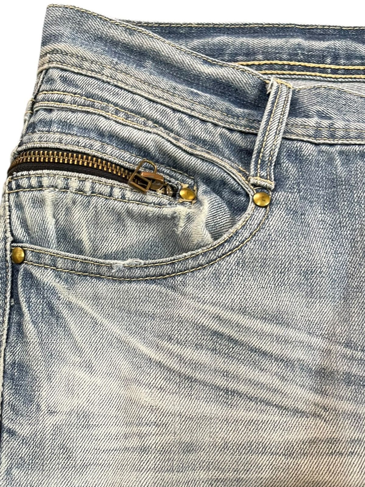 Le Grande Bleu (L.G.B.) × Michel Klein Vintage Michel Klein Flare Grunge Denim Size US 31 - 3 Thumbnail