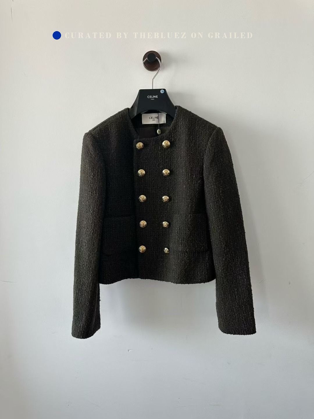 Celine Celine Dark Green Double-Breasted Short Coat Size XS / US 0-2 / IT 36-38 - 1 Thumbnail