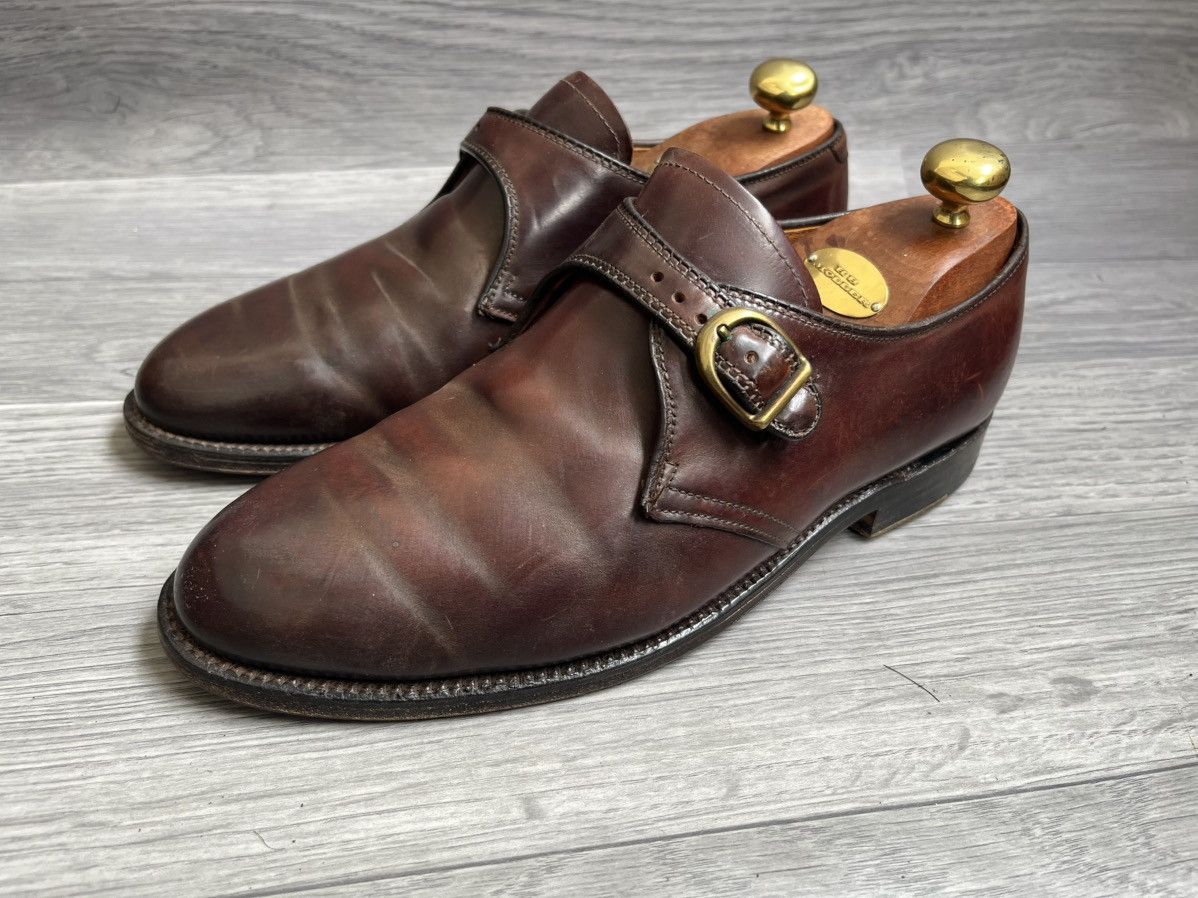 Alden Alden 975 plain toe single monk strap shell cordovan US7EE. Size US 7 / EU 40 - 8 Thumbnail