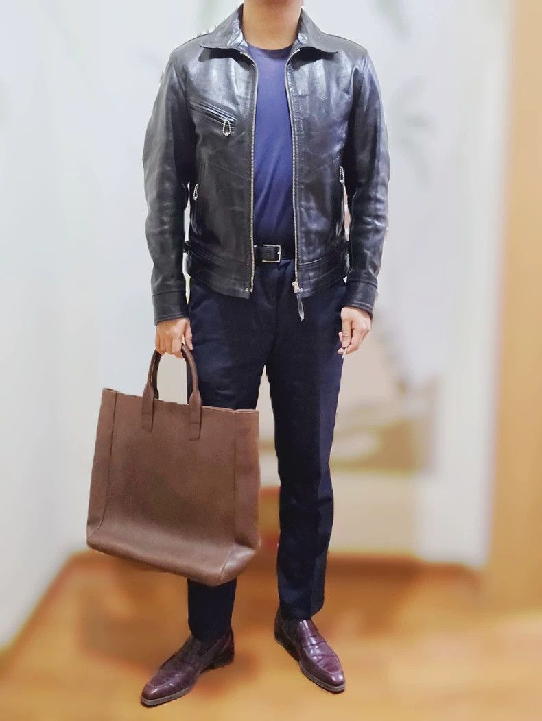 Freewheelers freewheelers Vintage Black Tea-Core Horsehide Biker Jacket Size US XXS / EU 40 - 3 Thumbnail
