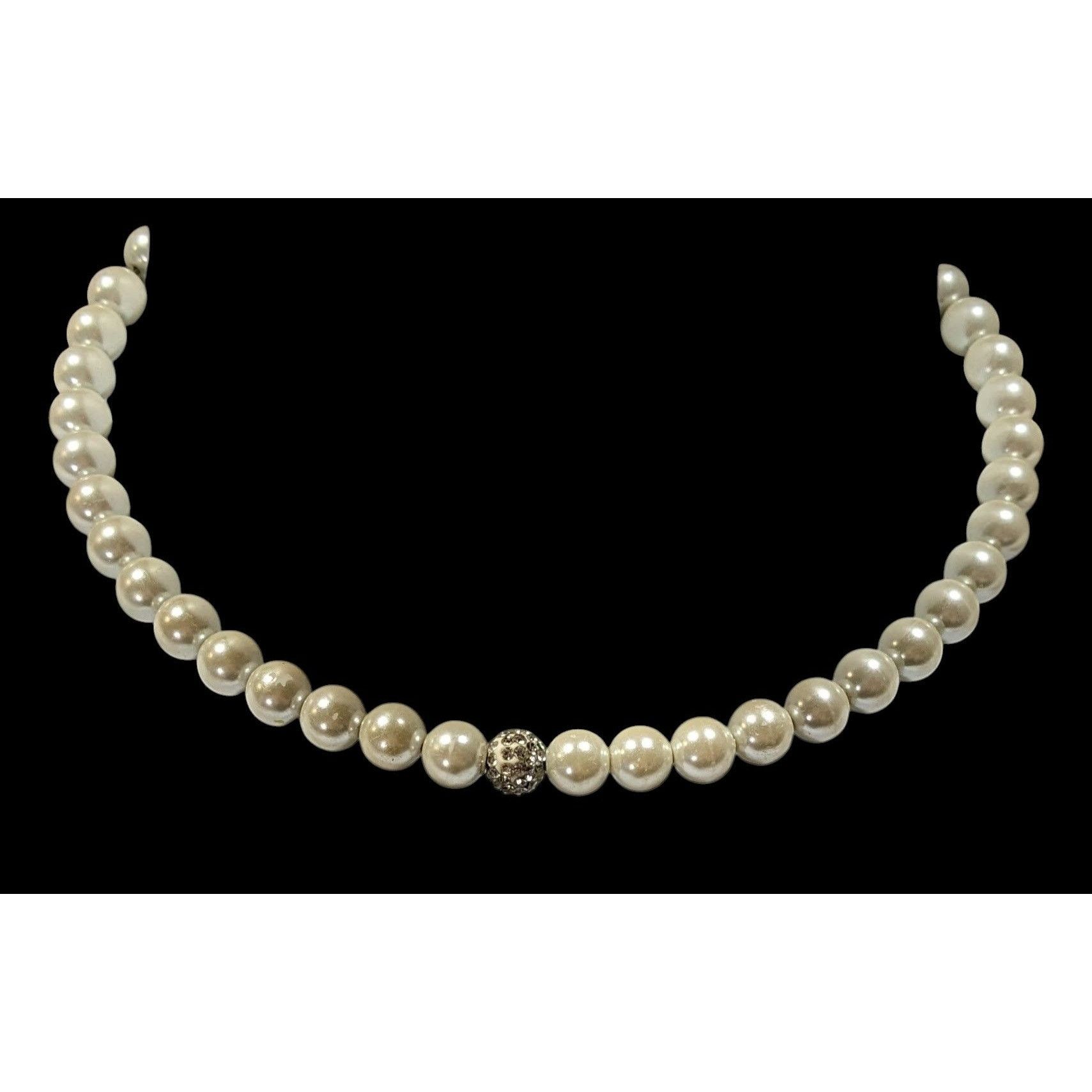 Other Elegant Glam Faux Pearl And Rhinestone Coil Necklace Size ONE SIZE - 4 Thumbnail