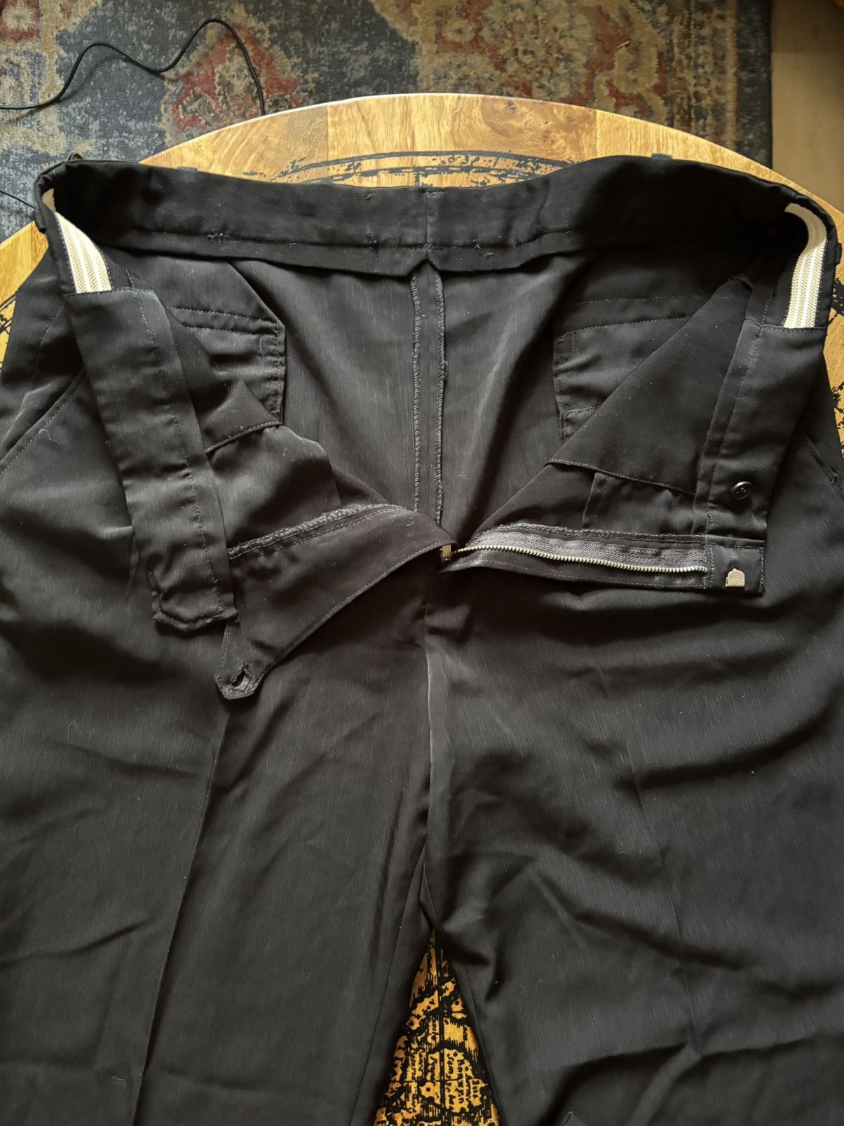 Vintage Vintage 1960/70s Tailored Black Trousers High Waisted Size US 34 / EU 50 - 5 Thumbnail