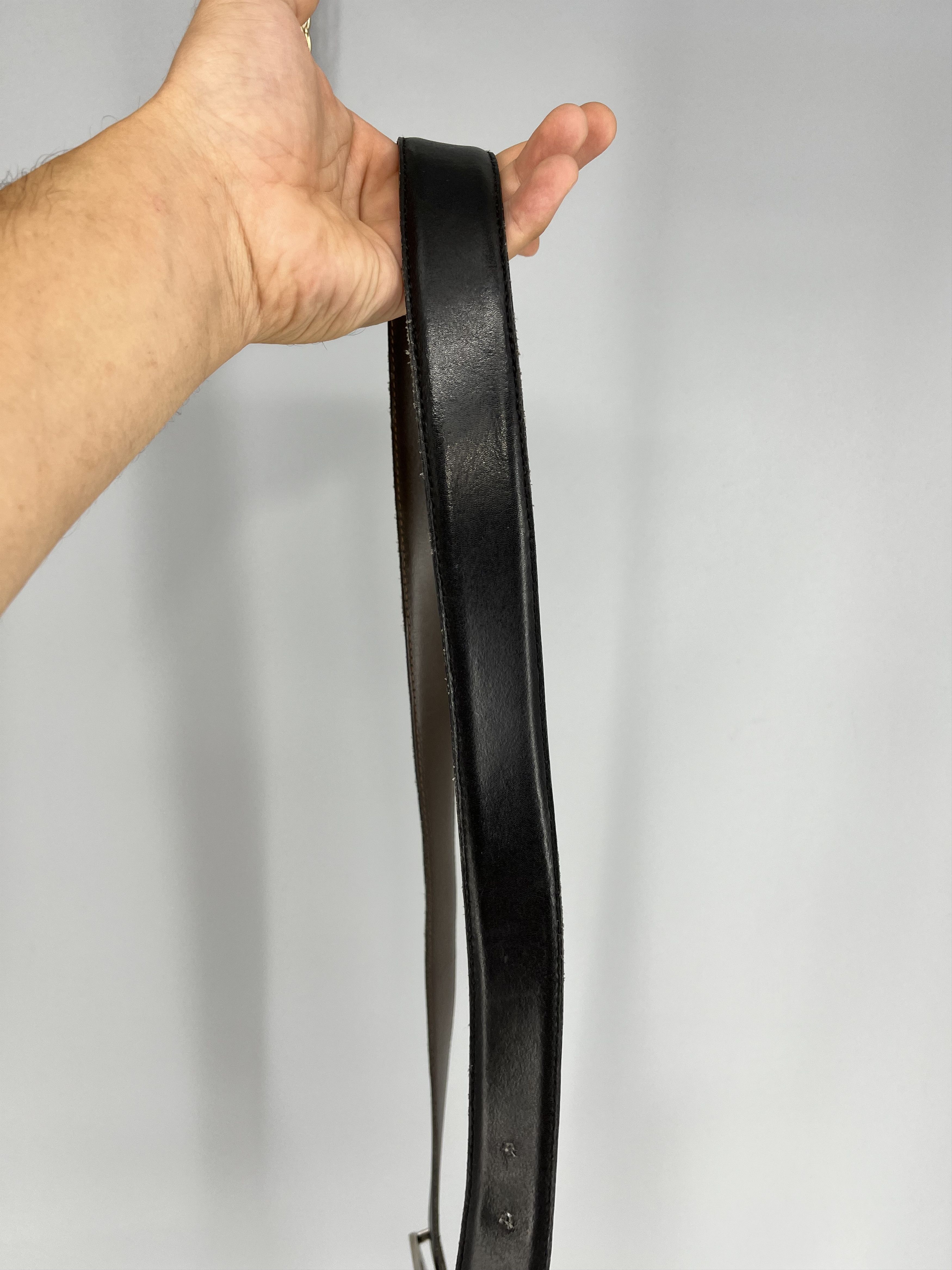 Designer Ermenegildo Zegna reversible Black / Brown Leather belt Size ONE SIZE - 5 Thumbnail