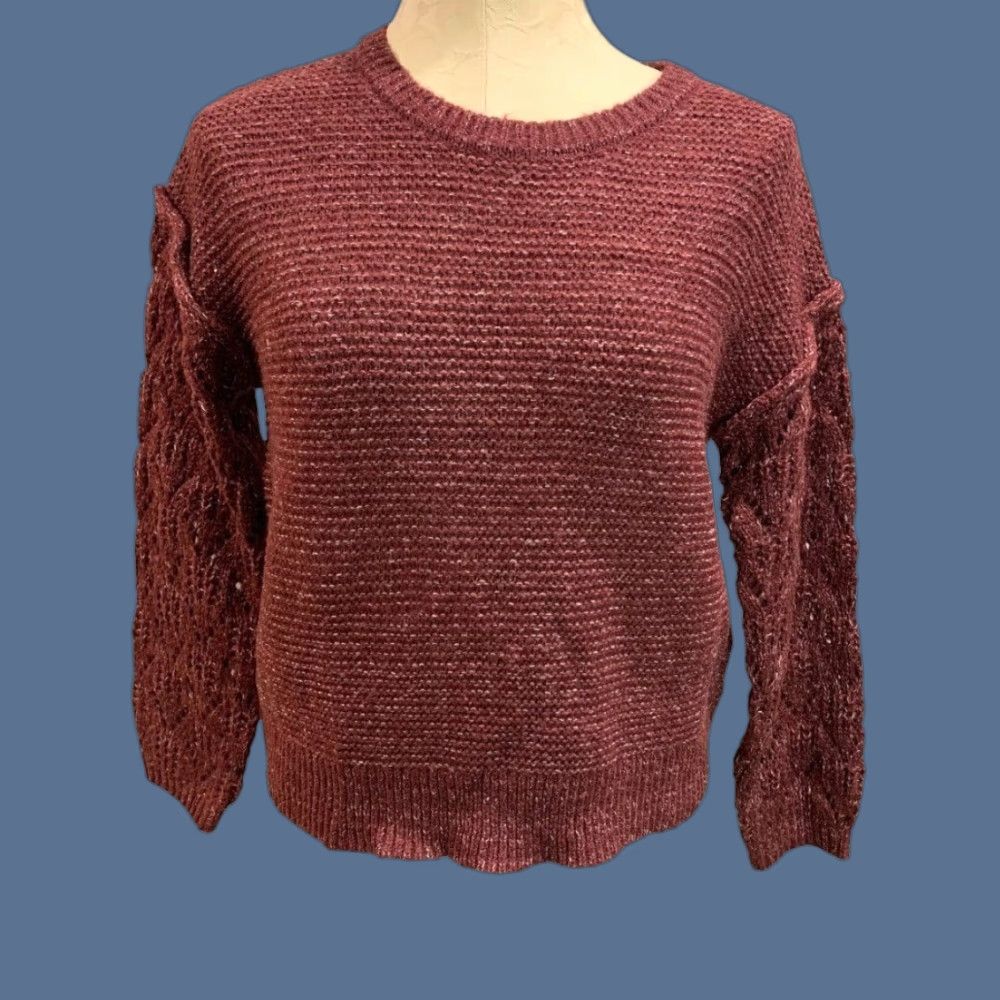 Vintage Knox Rose Sweater Women M Merlot Pink Waist Length Soft Pullover 84% Acrylic 16% Polyester 23" Chest 22" Length 20" Sleeve Size M / US 6-8 / IT 42-44 - 1 Thumbnail